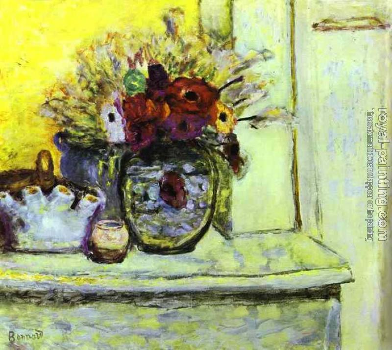 Pierre Bonnard : Vase with Anemonies and Empty Vase